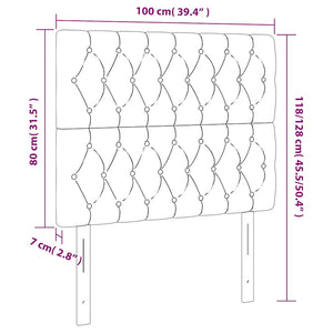 Κεφαλάρι Κρεβατιού LED Σκούρο Πράσινο 100x7x118/128 εκ.
