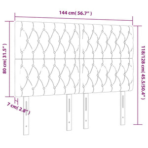 Κεφαλάρι Κρεβατιού LED Σκούρο Πράσινο 144x7x118/128 εκ.