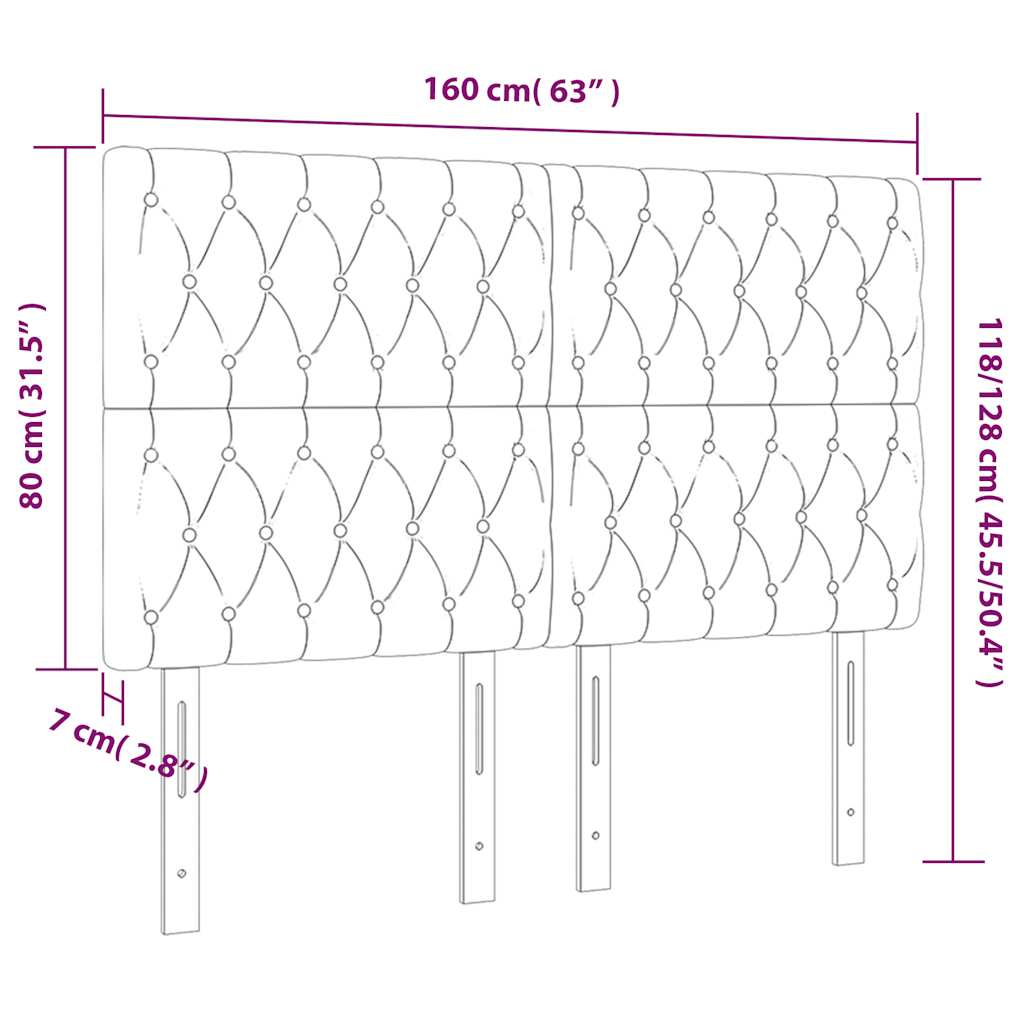 Κεφαλάρι Κρεβατιού LED Σκούρο Πράσινο 160x7x118/128 εκ.