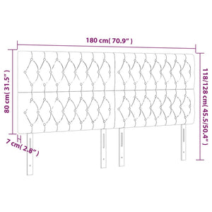Κεφαλάρι Κρεβατιού LED Ανοιχτό Γκρι 180x7x118/128 εκ. Βελούδινο