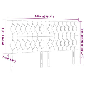 Κεφαλάρι Κρεβατιού LED Σκούρο Πράσινο 200x7x118/128 εκ.