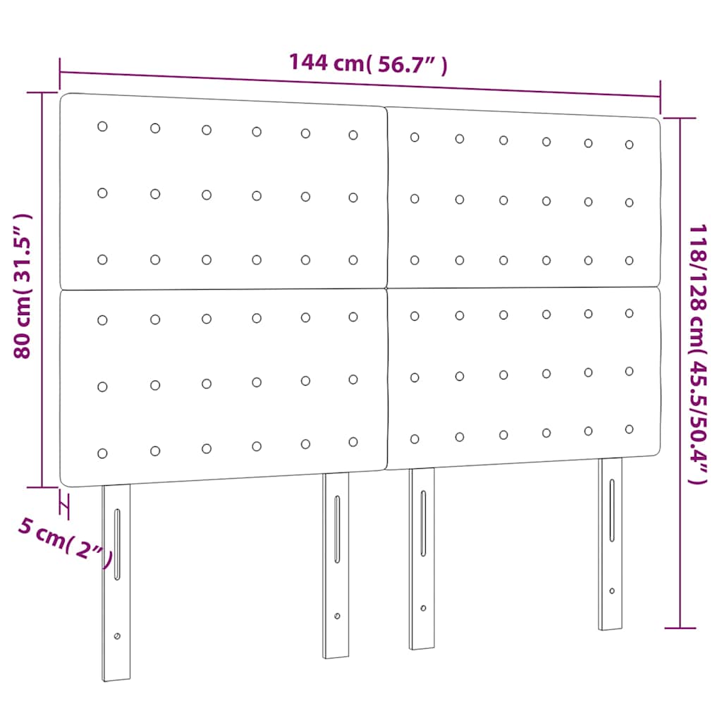 Κεφαλάρι Κρεβατιού LED Πράσινο 144x5x118/128 εκ. Υφασμάτινο