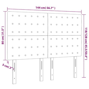 Κεφαλάρι Κρεβατιού LED Πράσινο 144x5x118/128 εκ. Υφασμάτινο