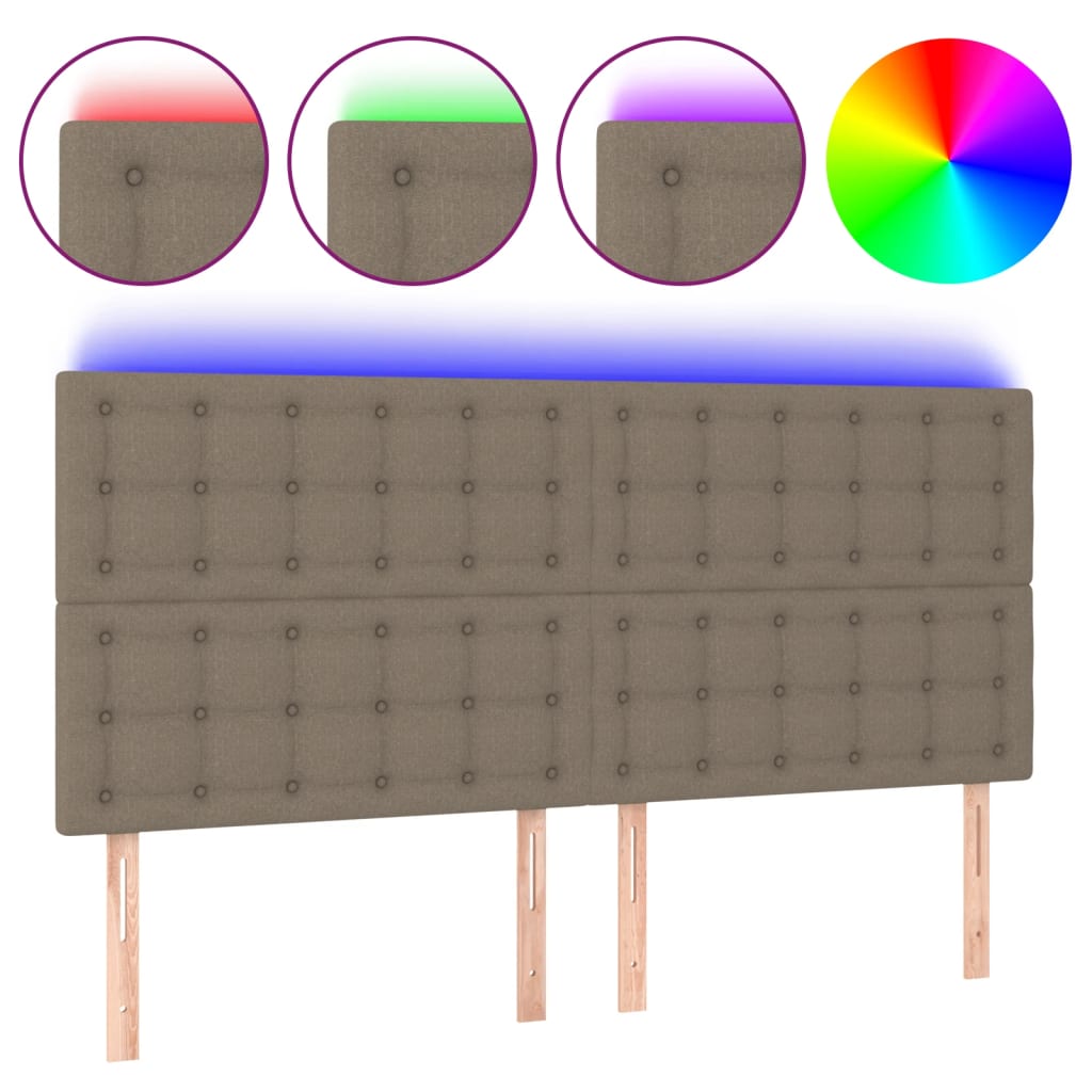 Κεφαλάρι Κρεβατιού LED Taupe 160x5x118/128 εκ. Υφασμάτινο