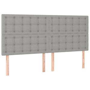 Κεφαλάρι Κρεβατιού LED Ανοιχτό Γκρι 180x5x118/128εκ. Υφασμάτινο