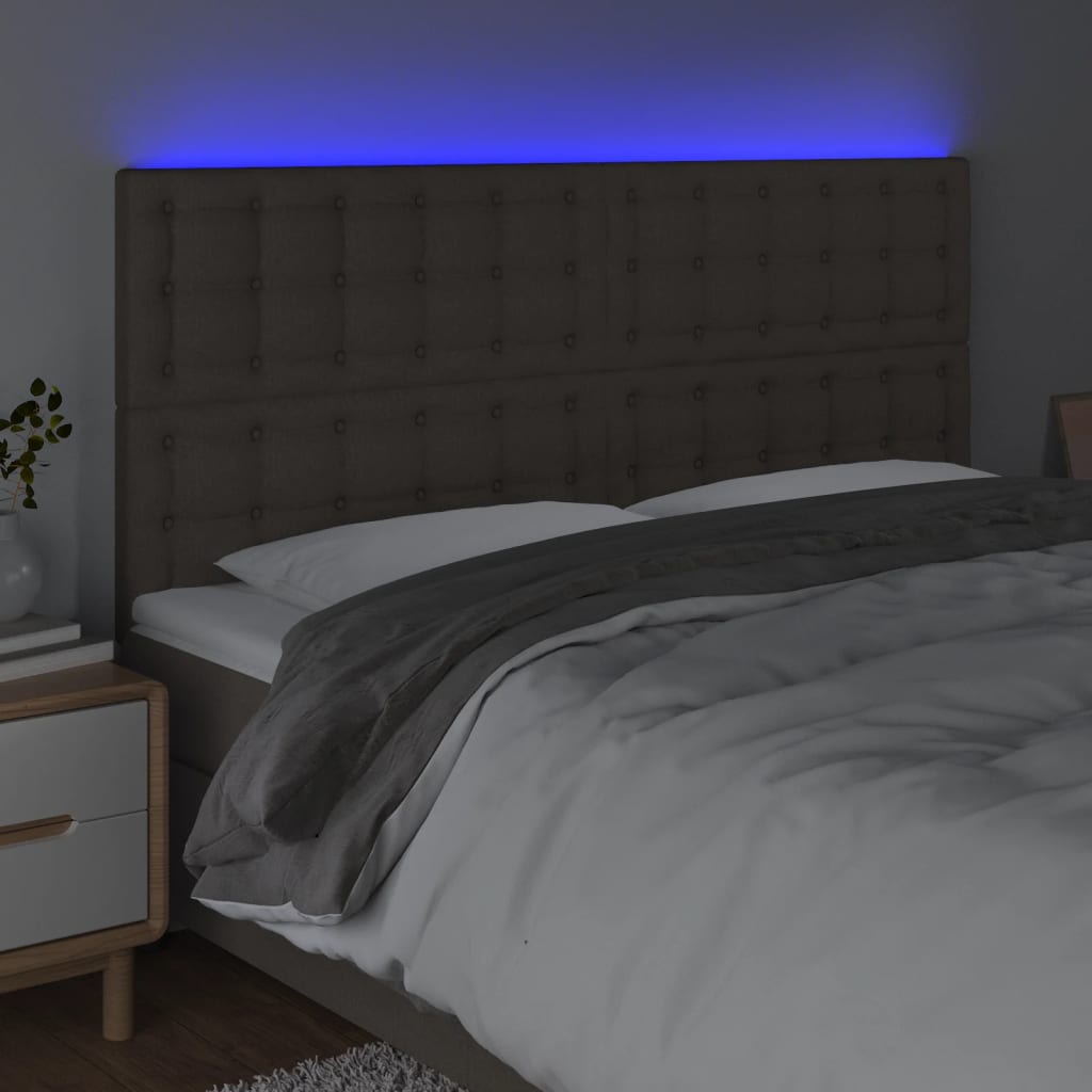 Κεφαλάρι Κρεβατιού LED Taupe 180x5x118/128 εκ. Υφασμάτινο