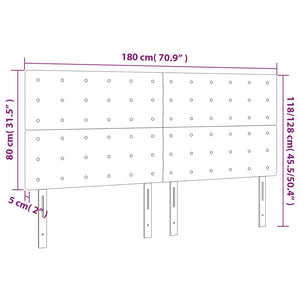 Κεφαλάρι Κρεβατιού LED Taupe 180x5x118/128 εκ. Υφασμάτινο