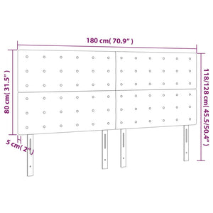 Κεφαλάρι Κρεβατιού LED Μπλε 180x5x118/128 εκ. Υφασμάτινο