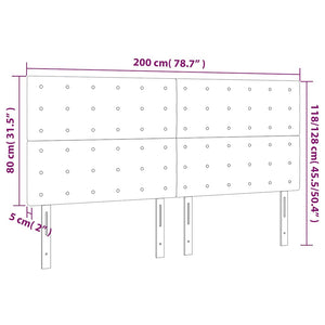 Κεφαλάρι Κρεβατιού LED Πράσινο 200x5x118/128 εκ. Υφασμάτινο