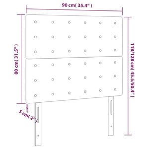 Κεφαλάρι Κρεβατιού LED Σκούρο Γκρι 90x5x118/128 εκ. Βελούδινο