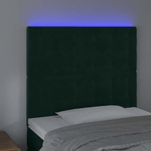 Κεφαλάρι Κρεβατιού LED Σκούρο Πράσινο 100x5x118/128 εκ.