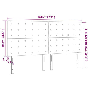 Κεφαλάρι Κρεβατιού LED Μαύρο 160x5x118/128 εκ. Βελούδινο