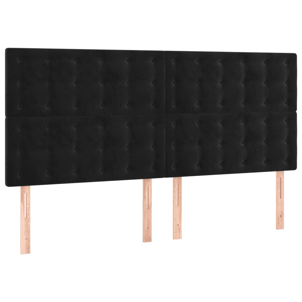 Κεφαλάρι Κρεβατιού LED Μαύρο 180x5x118/128 εκ. Βελούδινο