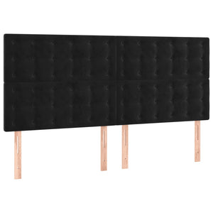 Κεφαλάρι Κρεβατιού LED Μαύρο 180x5x118/128 εκ. Βελούδινο