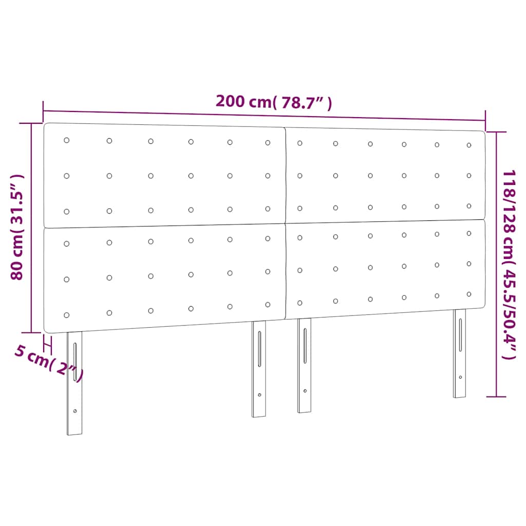 Κεφαλάρι Κρεβατιού LED Σκούρο Πράσινο 200x5x118/128 εκ.