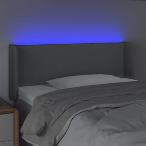 Κεφαλάρι Κρεβατιού LED Ανοιχτό Γκρι 93x16x78/88 εκ. Υφασμάτινο - Pakobazaar