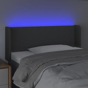 Κεφαλάρι Κρεβατιού LED Σκούρο Γκρι 103x16x78/88 εκ. Υφασμάτινο