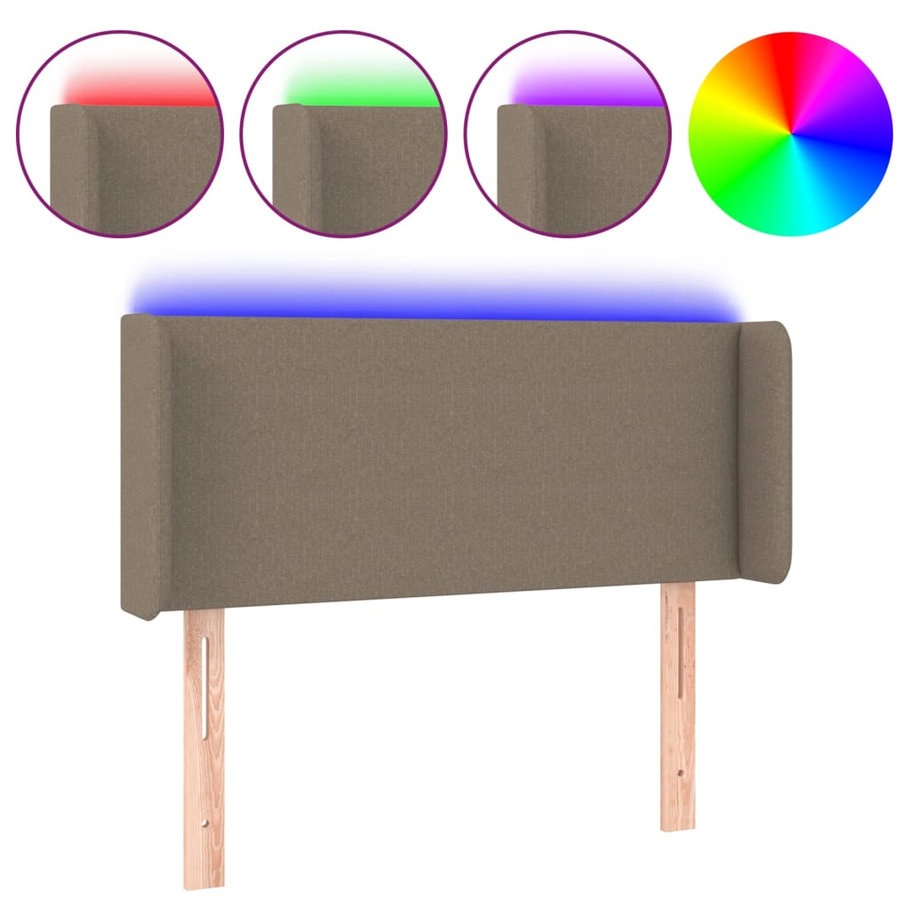 Κεφαλάρι Κρεβατιού LED Taupe 103x16x78/88 εκ. Υφασμάτινο