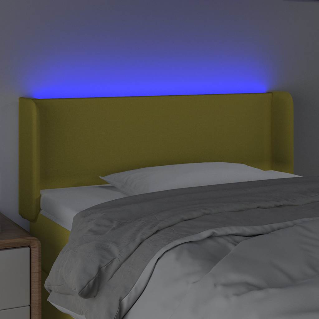 Κεφαλάρι Κρεβατιού LED Πράσινο 103x16x78/88 εκ. Υφασμάτινο - Pakobazaar