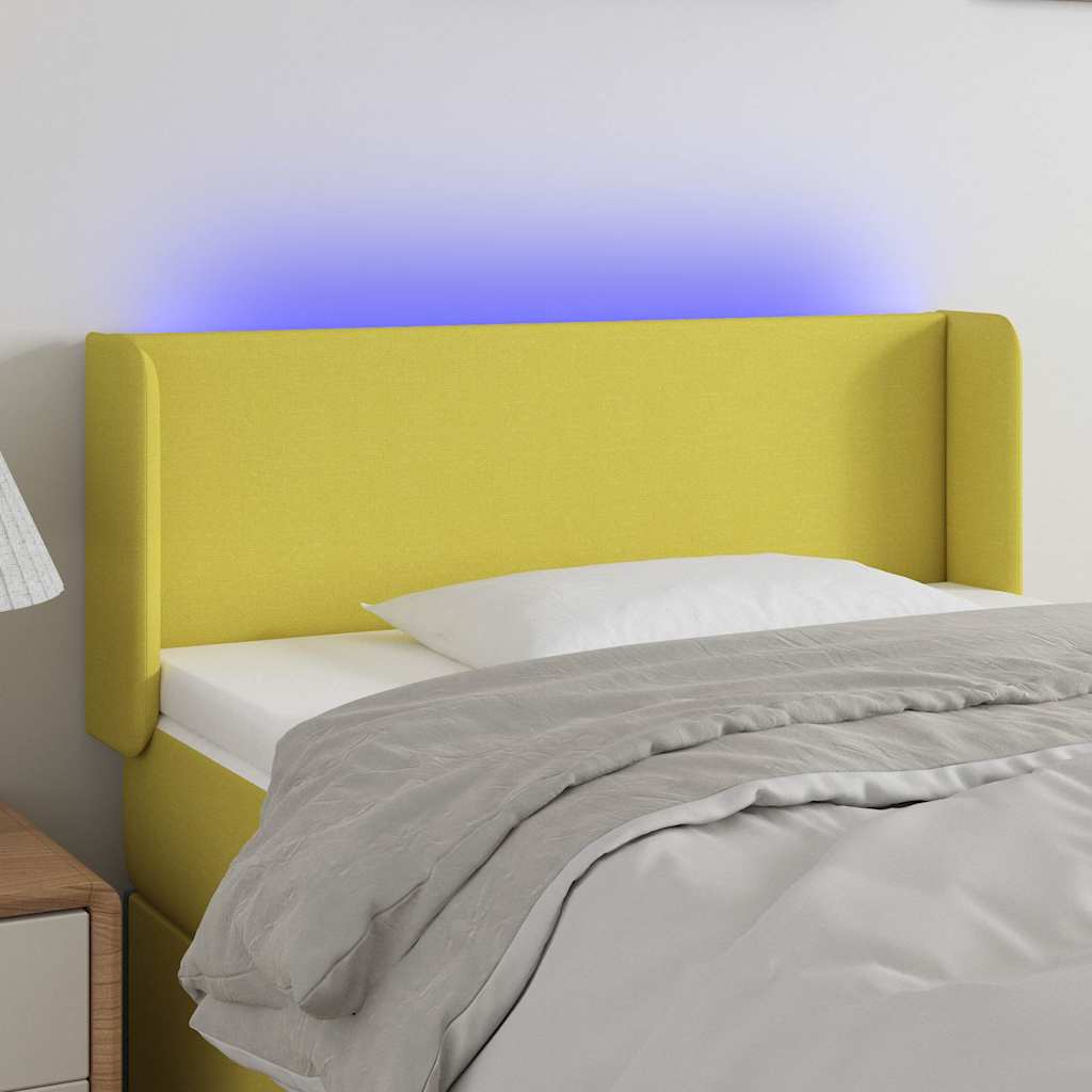Κεφαλάρι Κρεβατιού LED Πράσινο 103x16x78/88 εκ. Υφασμάτινο - Pakobazaar