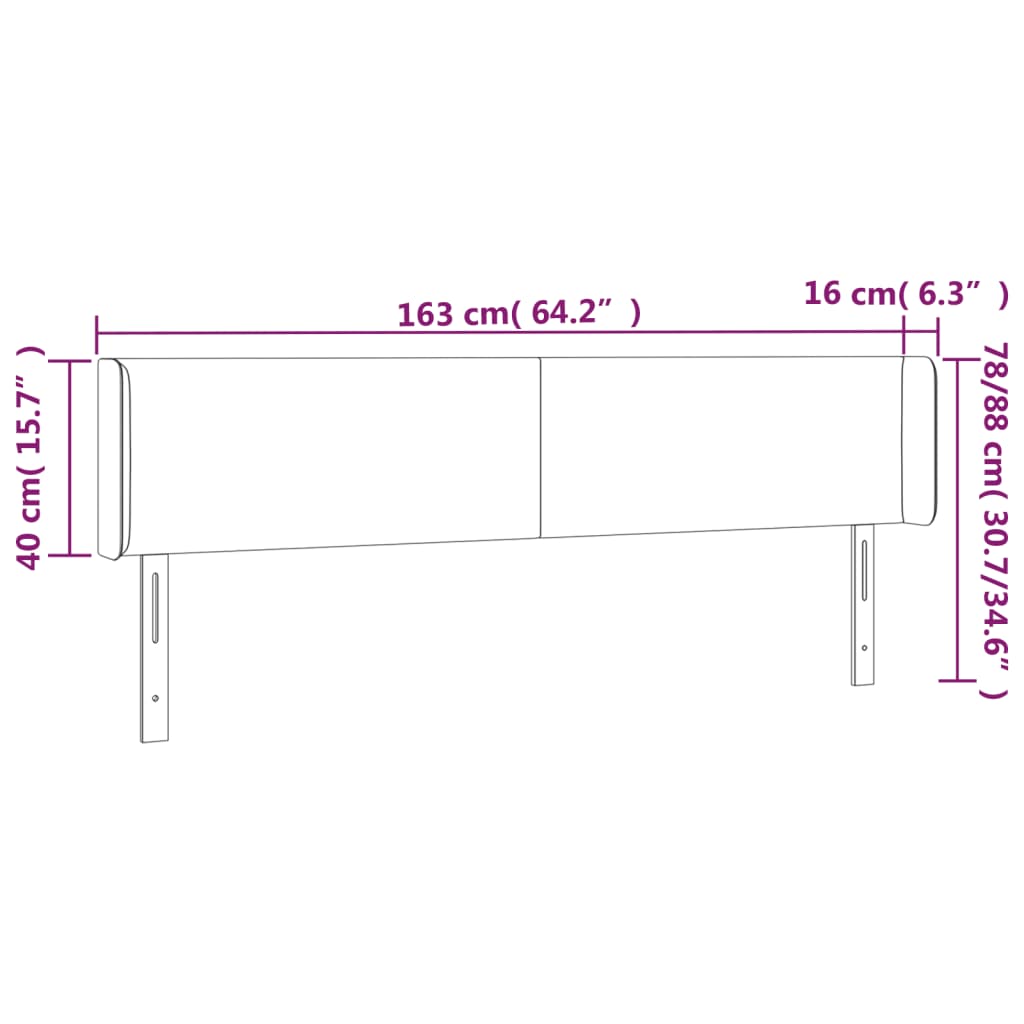Κεφαλάρι Κρεβατιού LED Πράσινο 163x16x78/88 εκ. Υφασμάτινο