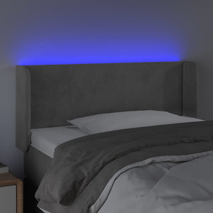 Κεφαλάρι Κρεβατιού LED Ανοιχτό Γκρι 93x16x78/88 εκ. Βελούδινο - Pakobazaar