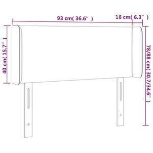 Κεφαλάρι Κρεβατιού LED Σκούρο Μπλε 93x16x78/88 εκ. Βελούδινο