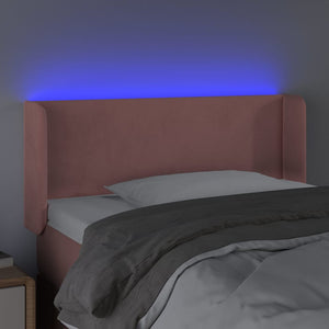 Κεφαλάρι Κρεβατιού LED Ροζ 93x16x78/88 εκ. Βελούδινο