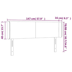 Κεφαλάρι Κρεβατιού LED Σκούρο Πράσινο 147x16x78/88εκ. Βελούδινο