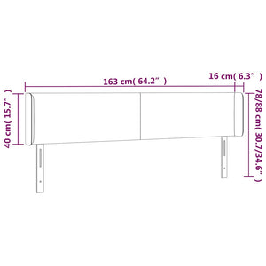 Κεφαλάρι Κρεβατιού LED Σκούρο Μπλε 163x16x78/88 εκ. Βελούδινο - Pakobazaar