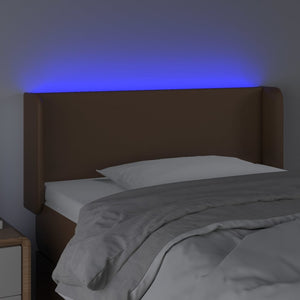 Κεφαλάρι Κρεβατιού LED Καφέ 83x16x78/88 εκ. από Συνθετικό Δέρμα - Pakobazaar