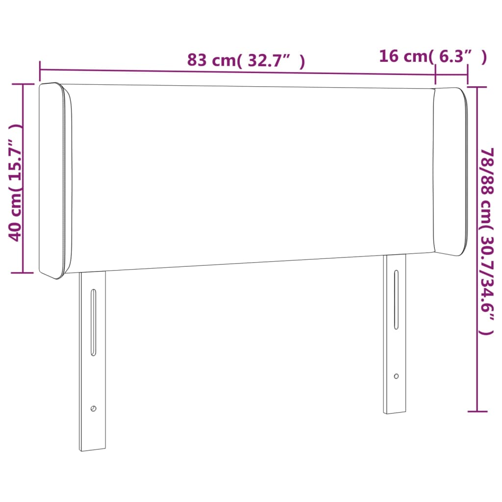 Κεφαλάρι Κρεβατιού LED Καφέ 83x16x78/88 εκ. από Συνθετικό Δέρμα - Pakobazaar