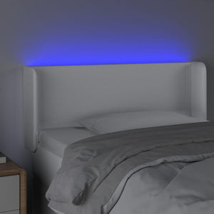 Κεφαλάρι Κρεβατιού LED Λευκό 103x16x78/88 εκ. Συνθετ. Δέρμα