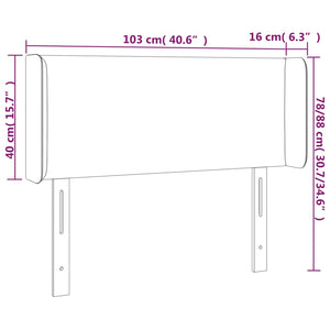 Κεφαλάρι Κρεβατιού LED Λευκό 103x16x78/88 εκ. Συνθετ. Δέρμα