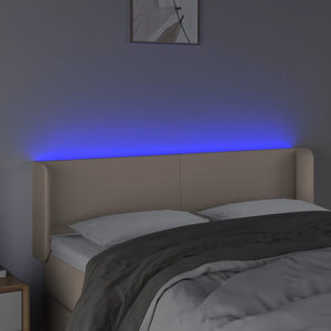 Κεφαλάρι Κρεβατιού LED Καπουτσίνο 147x16x78/88εκ. Συνθετ. Δέρμα - Pakobazaar