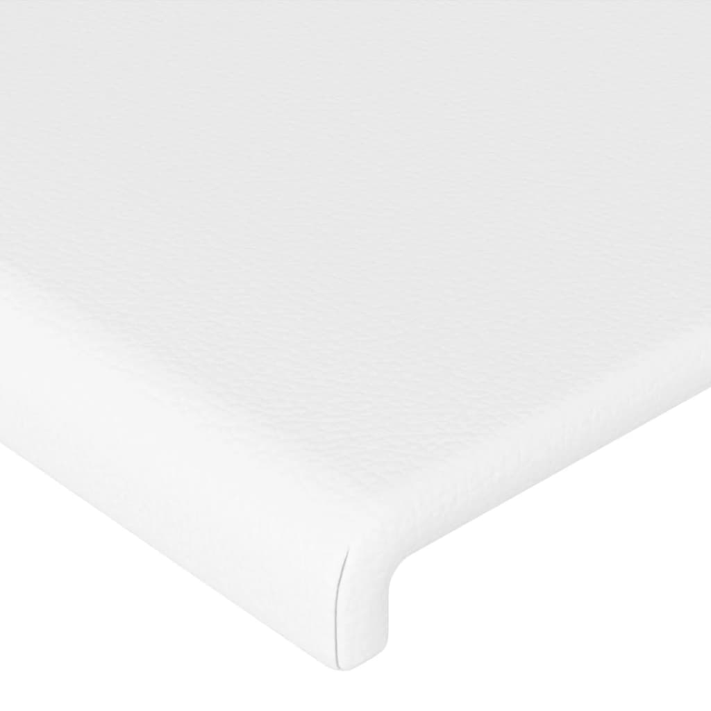 Κεφαλάρι Κρεβατιού LED Λευκό 163x16x78/88 εκ. Συνθετ. Δέρμα