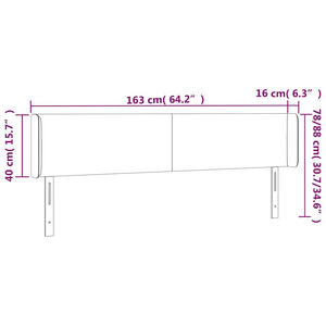 Κεφαλάρι Κρεβατιού LED Καπουτσίνο 163x16x78/88εκ. Συνθετ. Δέρμα