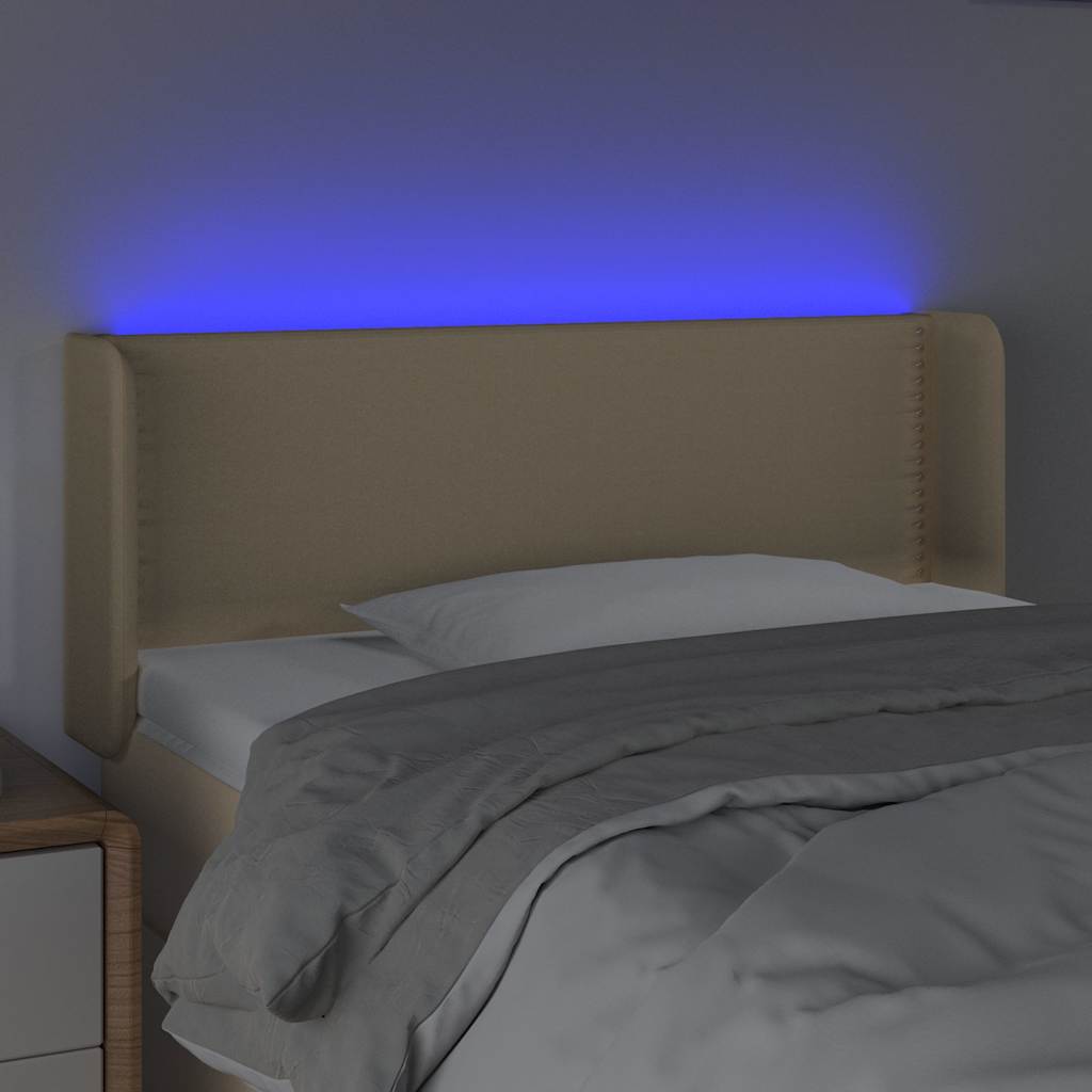 Κεφαλάρι Κρεβατιού LED Κρεμ 83x16x78/88 εκ. Υφασμάτινο - Pakobazaar