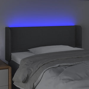 Κεφαλάρι Κρεβατιού LED Σκούρο Γκρι 93x16x78/88 εκ. Υφασμάτινο