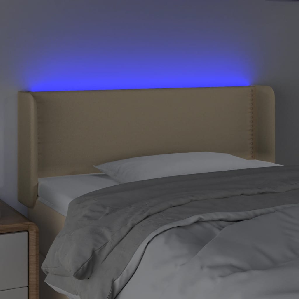 Κεφαλάρι Κρεβατιού LED Κρεμ 103x16x78/88 εκ. Υφασμάτινο - Pakobazaar