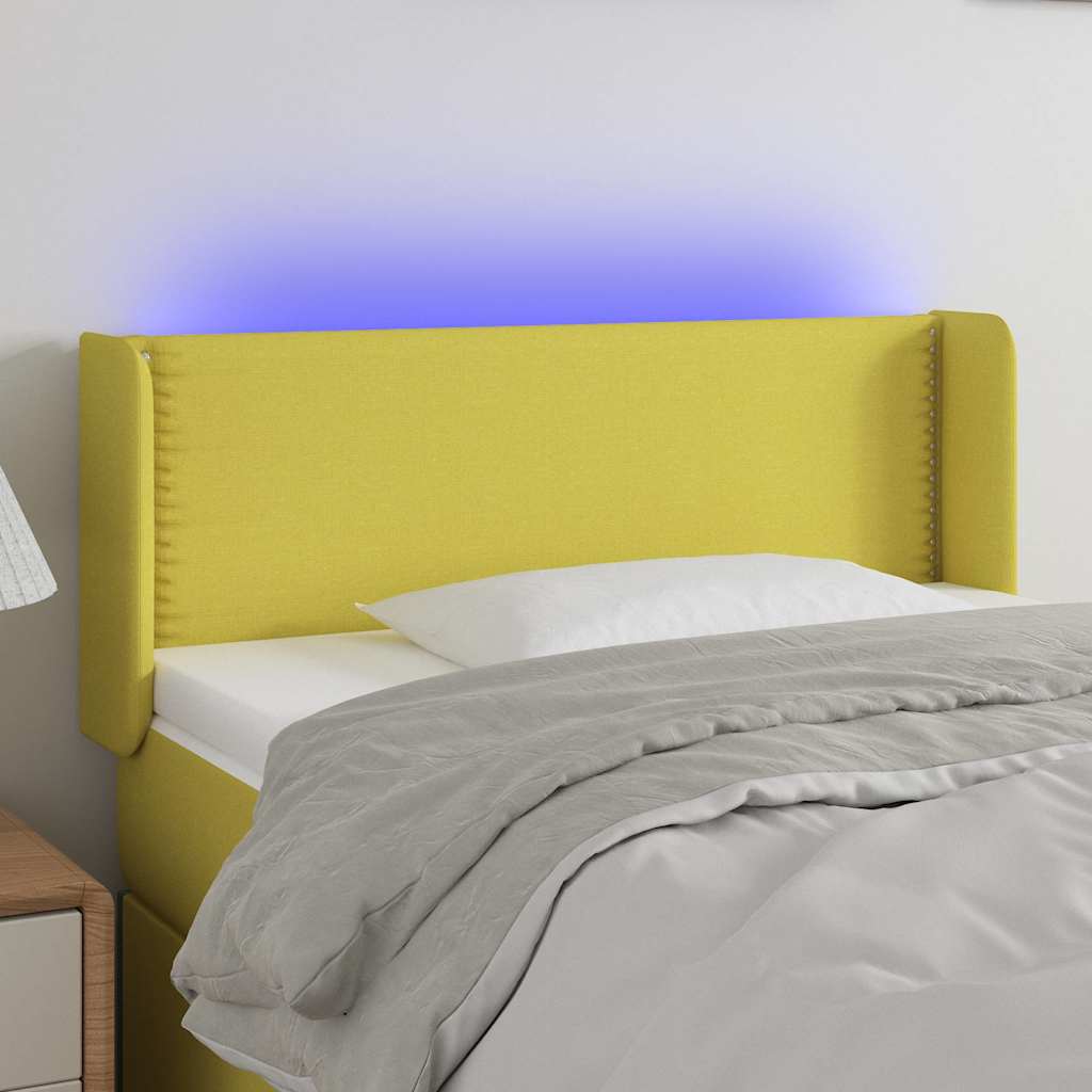 Κεφαλάρι Κρεβατιού LED Πράσινο 103x16x78/88 εκ. Υφασμάτινο - Pakobazaar