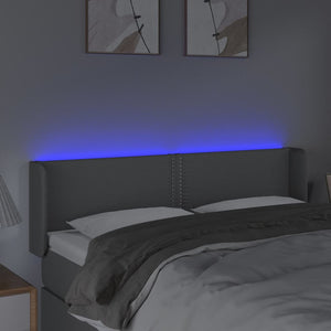 Κεφαλάρι Κρεβατιού LED Ανοιχτό Γκρι 147x16x78/88 εκ. Υφασμάτινο - Pakobazaar