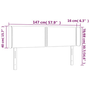 Κεφαλάρι Κρεβατιού LED Σκούρο Καφέ 147x16x78/88 εκ. Υφασμάτινο
