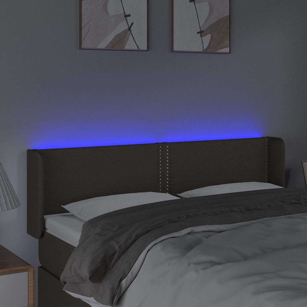 Κεφαλάρι Κρεβατιού LED Taupe 147x16x78/88 εκ. Υφασμάτινο