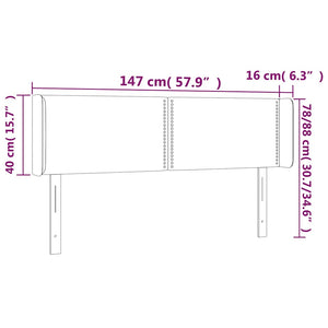 Κεφαλάρι Κρεβατιού LED Taupe 147x16x78/88 εκ. Υφασμάτινο
