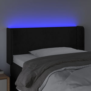 Κεφαλάρι Κρεβατιού LED Μαύρο 83x16x78/88 εκ. Βελούδινο - Pakobazaar