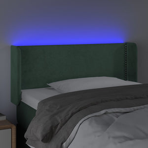 Κεφαλάρι Κρεβατιού LED Σκούρο Πράσινο 83x16x78/88 εκ. Βελούδινο
