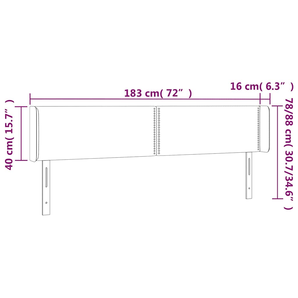 Κεφαλάρι Κρεβατιού LED Ανοιχτό Γκρι 183x16x78/88 εκ. Βελούδινο - Pakobazaar