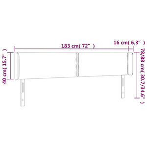 Κεφαλάρι Κρεβατιού LED Ανοιχτό Γκρι 183x16x78/88 εκ. Βελούδινο - Pakobazaar