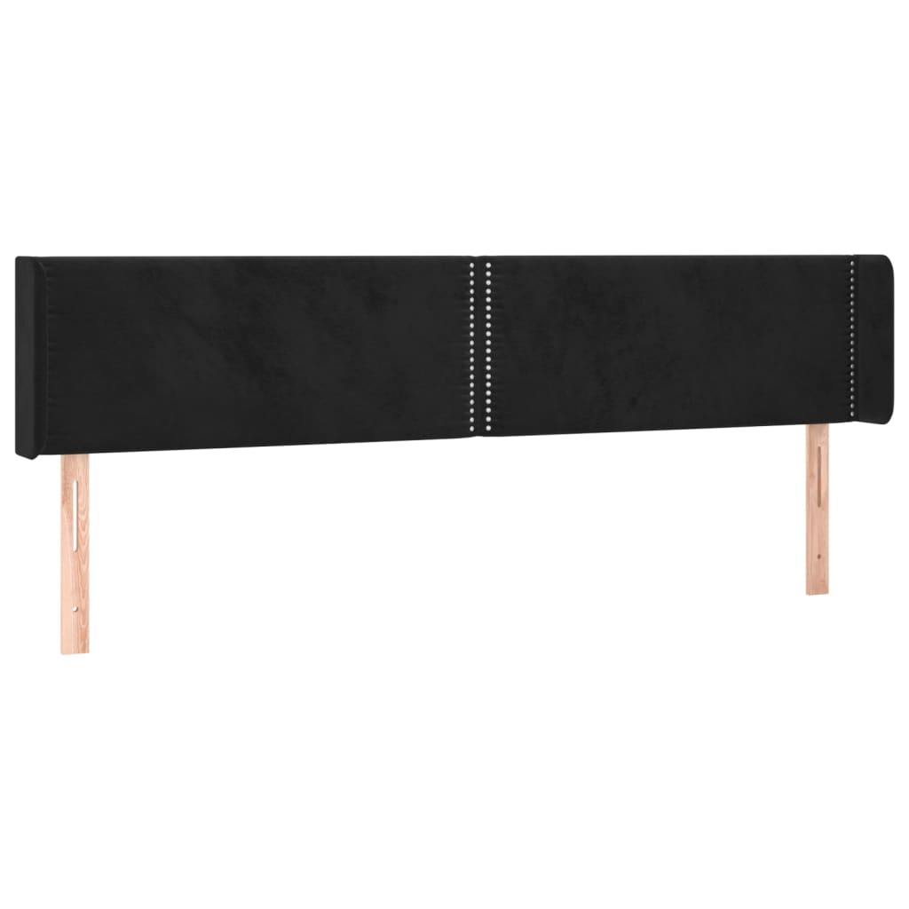 Κεφαλάρι Κρεβατιού LED Μαύρο 183x16x78/88 εκ. Βελούδινο